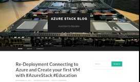 
							         Azure Stack blog | AzureStack for Education								  
							    