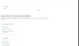 
							         Azure Stack User Documentation - Microsoft Docs								  
							    