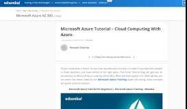 
							         Azure Tutorial | Cloud Computing With Microsoft Azure | Edureka								  
							    
