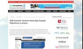 
							         B2B-Handel: Amazon beerdigt Supply-Plattform in Kürze ...								  
							    