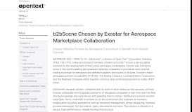 
							         b2bScene Chosen by Exostar for Aerospace Marketplace Collaboration								  
							    