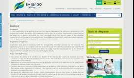 
							         BA ISAGO University Enrollment								  
							    