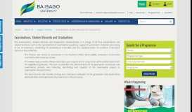 
							         BA ISAGO University Examinations, Student Records and Graduations								  
							    