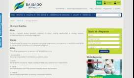 
							         BA ISAGO University Strategic Direction								  
							    