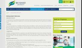 
							         BA ISAGO University Undergraduate Admissions								  
							    