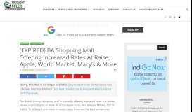
							         BA Shopping Mall Offering Increased Rates At Raise, Apple, World ...								  
							    