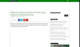 
							         Babcock University Students Portal Login | www.umis.babcock.edu.ng ...								  
							    