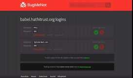 
							         babel.hathitrust.org passwords - BugMeNot								  
							    