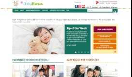 
							         Baby Bonus - Parent Portal Homepage								  
							    