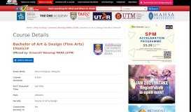
							         Bachelor of Art & Design (Fine Arts) (Hons)# - Universiti Teknologi ...								  
							    