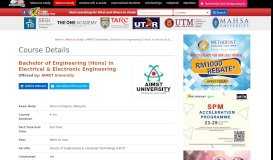 
							         Bachelor of Engineering (Hons) in Electrical & Electronic Engineering ...								  
							    