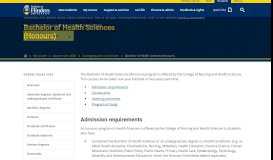 
							         Bachelor of Health Sciences (Honours) - Flinders University Students								  
							    