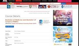 
							         Bachelor of Medicine and Bachelor of Surgery (MBBS) - Quest ...								  
							    