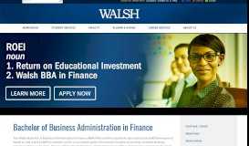 
							         Bachelor's of Business Administration in Finance - Walsh College								  
							    