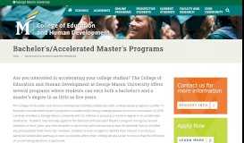 
							         Bachelor's/Accelerated Master's Programs | CEHD - GMU CEHD								  
							    