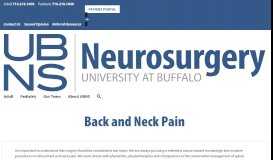 
							         Back and Neck Pain | University at Buffalo Neurosurgery								  
							    