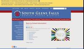 
							         Back-to-School Information! | South Glens Falls Central Schools								  
							    
