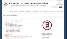 
							         Back to School Packet | Katharine Lee Bates Elementary School								  
							    