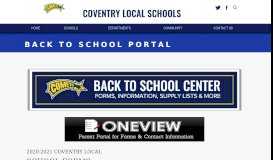 
							         Back to School Portal - Coventry Local Schools								  
							    