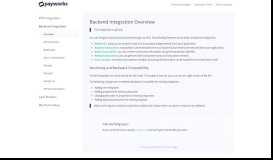 
							         Backend Integration Overview | Developer Portal								  
							    