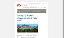 
							         Backpacking the Maroon Bells 4 Pass Loop | Colorado's Wild Areas								  
							    