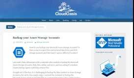 
							         Backup your Azure Storage Accounts - CloudOasis								  
							    