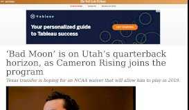 
							         'Bad Moon' is on Utah's quarterback horizon, as Cameron Rising joins ...								  
							    