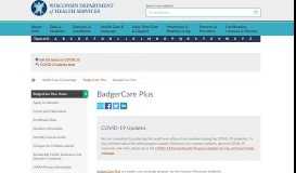 
							         BadgerCare Plus | Wisconsin Department of Health Services								  
							    