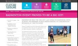 
							         Badminton event proves to be a big hit! - East Renfrewshire ...								  
							    