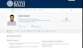 
							         Badr Alotaibi — the University of Bath's research portal								  
							    