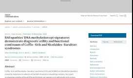
							         BAFopathies' DNA methylation epi-signatures demonstrate diagnostic ...								  
							    