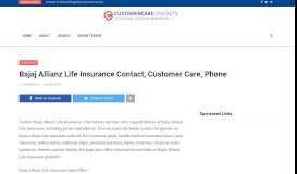 
							         Bajaj Allianz Life Insurance Contact, Customer Care, Phone ...								  
							    