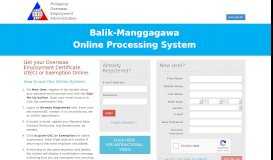 
							         Balik-Manggagawa Online Processing System: POEA								  
							    