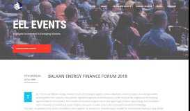 
							         BALKAN ENERGY FINANCE FORUM 2018 | EEL Events								  
							    