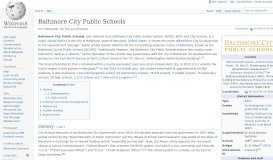 
							         Baltimore City Public Schools - Wikipedia								  
							    