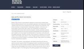 
							         BALWYN HIGH SCHOOL | School Choice								  
							    