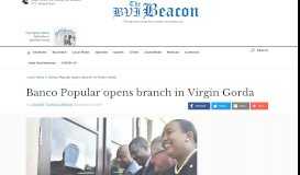 
							         Banco Popular opens branch in Virgin Gorda - The BVI Beacon								  
							    