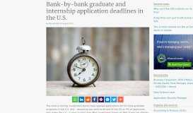 
							         Bank-by-bank graduate & internship application deadlines in the U.S. ...								  
							    
