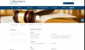 
							         Bank Information – Bloomsbury Legal								  
							    