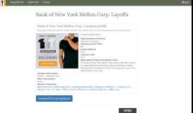 
							         Bank of New York Mellon Corp. Layoffs - TheLayoff.com								  
							    