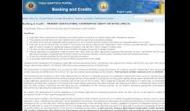 
							         Banking & Credit - TNAU Agritech Portal								  
							    
