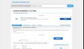 
							         banknet.co.mw at WI. BankNet Online - National Bank of Malawi								  
							    