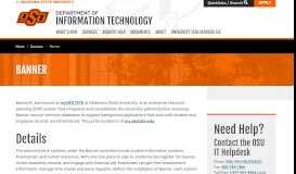 
							         Banner - Information Technology - Oklahoma State University								  
							    