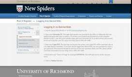 
							         BannerWeb - New Spiders - University of Richmond								  
							    