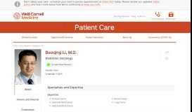 
							         Baoqing Li, M.D. | Weill Cornell Medicine								  
							    