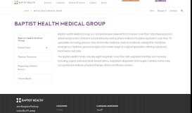 
							         Baptist Health Medical Group | Baptist Health								  
							    