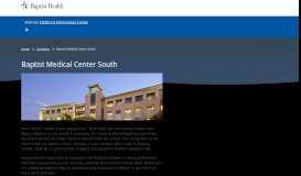 
							         Baptist Medical Center South | Baptist Health | Jacksonville, Florida								  
							    
