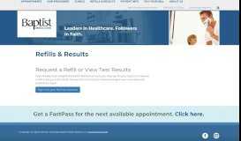 
							         Baptist Medical Clinic Refills & Results								  
							    