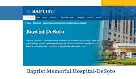
							         Baptist Memorial Hospital-DeSoto - Baptist Memorial Health Care								  
							    