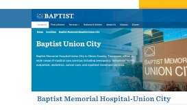 
							         Baptist Memorial Hospital-Union City - Union City, Tennessee								  
							    